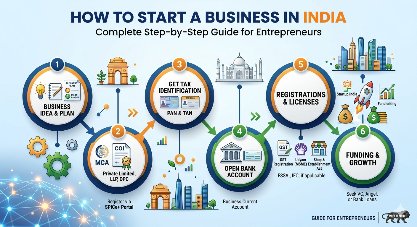 How to Start a Business in India: Complete Step-by-Step Guide for Entrepreneurs